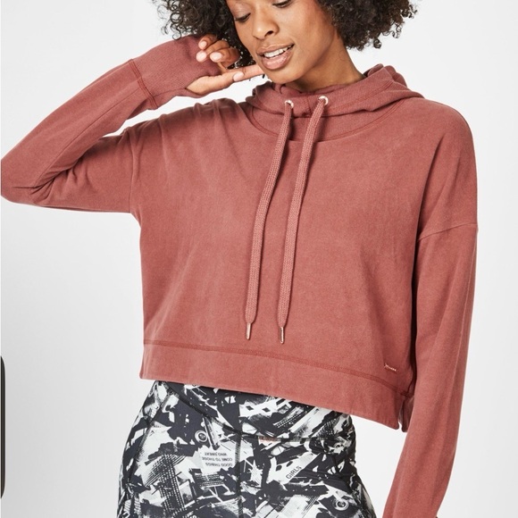 Sweaty Betty Tops - Sweaty Betty Escape Luxe cropped hoodie